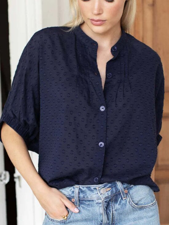 Emerson Fry Tops - Emerson Fry Mandarin Collar Top Blouse One Size